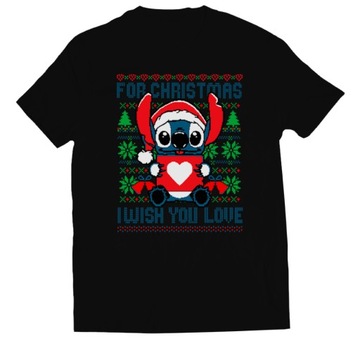ZABAWNA KOSZULKA ŚWIĄTECZNA STITCH MIKOŁAJ XL