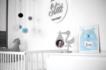 Рамка для фото с аистом, подарок на рождение ребенка, детский душ, 14 цветов