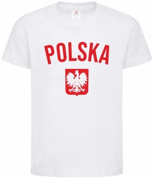 KOSZULKA KIBICA REPREZENTACJI POLSKI dziecięca 122 POLSKA Z ORZEŁKIEM ORŁEM