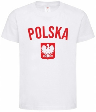 KOSZULKA KIBICA REPREZENTACJI POLSKI dziecięca 140 POLSKA Z ORZEŁKIEM ORŁEM