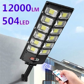 KINKIET/LAMPA SOLARNA 504 LED Z CZUJNIKIEM RUCHU I ZMIERZCHU (XR001)