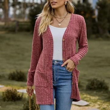 СТИЛЬНЫЙ ЖЕНСКИЙ ДЛИННЫЙ ТЕПЛЫЙ СВИТЕР НА ПУГОВИЦАХ Торжественное платье