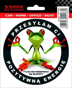 Naklejka na samochód ŻABA pozytywna energia