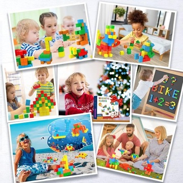 Магнитные развивающие конструкторы, большой набор кубиков для детей
