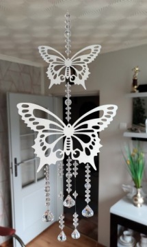ZAWIESZKA PANEL OZDOBA AŻUROWE MOTYLE DIAMENTY 95cm