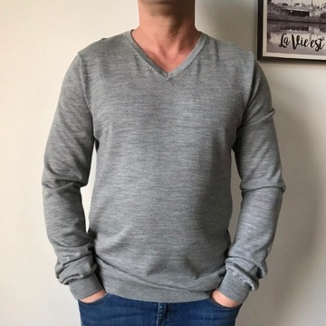 H&M sweter męski 100%wełna merino rozmiar:L