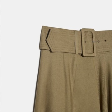 ZARA SPÓDNICA LEN PASEK KHAKI BLOG R.34/XS NOWA!