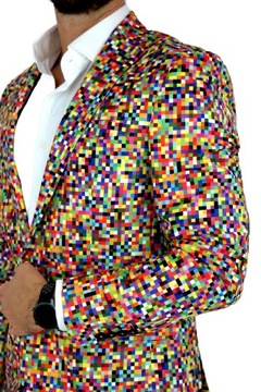 GIOVANNI PERA Marynarka męska D608 PIKSELE kolorowa, imprezowa 50 M