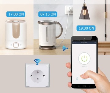 2x ТАЙМЕР ИНТЕЛЛЕКТУАЛЬНАЯ УМНАЯ WIFI РОЗЕТКА TUYA ВАТТМЕТР