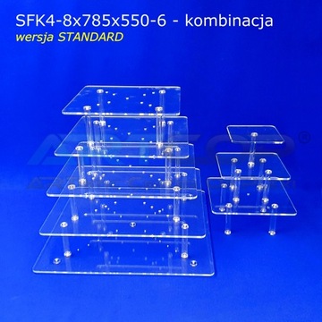 Многоярусная подставка для торта из оргстекла на 100 порций, свадебная.