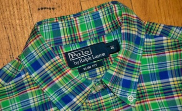 Ralph Lauren POLO _ Slim Fit _ Oryginalna Koszula Premium W Kratkę _ M