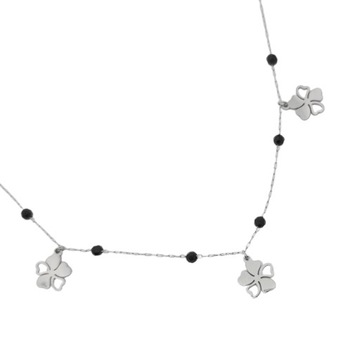 SREBRNY NASZYJNIK KONICZYNKI BEADS STAL SZLACHETNA