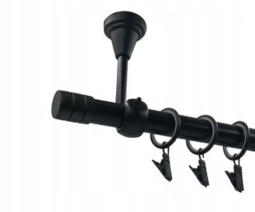 KARNISZ SUFITOWY CZARNY 19mm FREZ 200cm cichy
