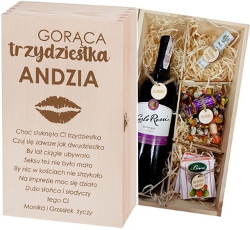 Skrzynka pudełko urodziny 18 30 50 wino