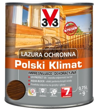 V33 lazura impregnująco ochronna dąb złocisty 0,75
