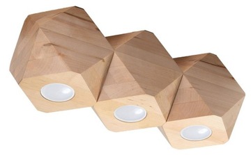 Plafon WOODY3 naturalne drewno kostki Sollux lampa
