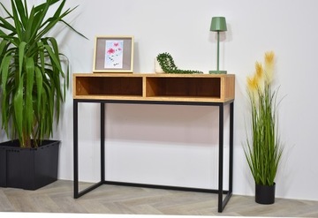 Toaletka czarny stelaż + półki dąb złoty craft KoyGarden - model II