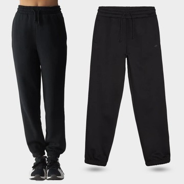 SPODNIE DRESOWE DAMSKIE 4F SPORTOWE DRESY BAWEŁNIANE Z KIESZENIAMI AW240819