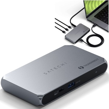 SATECHI Hub USB-C DC 20V USB-A 3.2 3x Thunderbolt 4 Adapter, Przejściówka