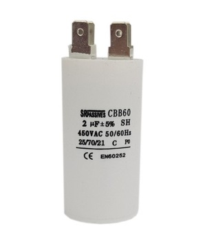 Kondensator silnika CBB60 2uF 450V SRPassives