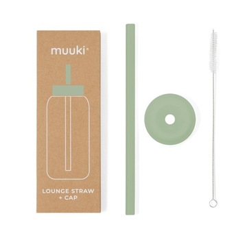 MUUKI słomka do butelek 720 ml Lounge Straw+ CAP SILVER SAGE
