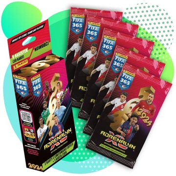 PANINI FIFA 365 2024 КАРТЫ АДРЕНАЛИН 5 пакетиков 30 карт +2 ограниченного выпуска
