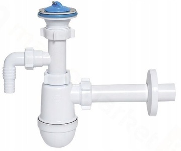 SYFON UMYWALKOWY BUTELKOWY PRALKI ZMYWARKI 1 1/4 x 32mm Z METALOWYM SITKIEM