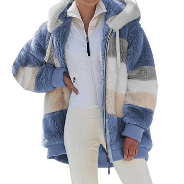 Warm women's fleece loose version long sleeve colo