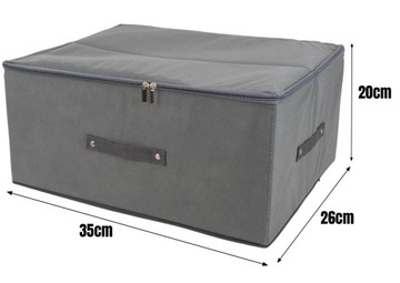 ORGANIZER POJEMNIK PUDEŁKO USZTYWNIANY ZAMEK PRZECHOWYWANIA UBRAŃ 36x26x20