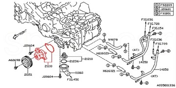 ČERPADLO VODY SYSTÉMU CHLAZENÍ MOTORU FB24 2.4L SUBARU BRZ Z11 GT86 2022-