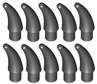 LEGO Kolec/Róg/Kieł Czarny (53451/4504476) x10