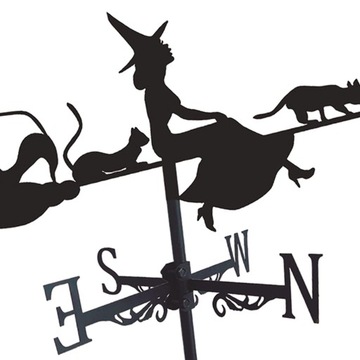 Флюгер Флюгер Арт высота кола 75 см, классический стиль, ведьма и кот