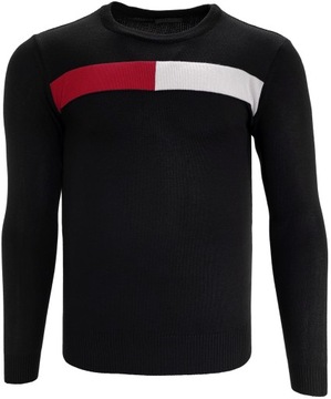 Sweter męski czarny TOM MY gładki O280 r. M