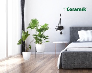 DONICA DONICZKA OSŁONKA CERAMICZNA BIAŁA GŁADKA DO KWIATÓW ROŚLIN 28 CM