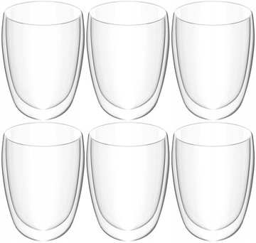 SZKLANKI TERMICZNE Z PODWÓJNĄ ŚCIANKĄ DO KAWY MIOWI CLASSIC 6X 350 ML
