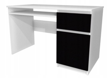 Белый письменный стол, белые фасады 120х60 см, КОМА II