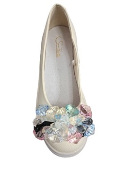 SANTORIO БАЛЕТКИ С ДЕКОРАТИВНЫМИ КАМНЯМИ SANT-08 БЕЖЕВЫЙ РАЗМЕР. 41