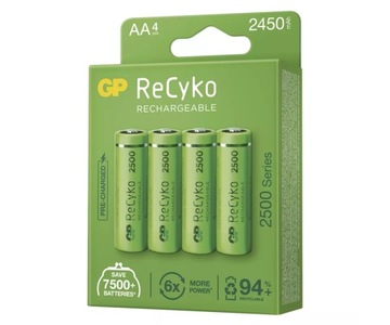 4x GP Recyko+ Новый R6/AA 2500 Series EB4 1,2 В Ni-MH