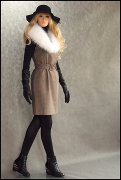 Комплект из мехового воротника и шапки