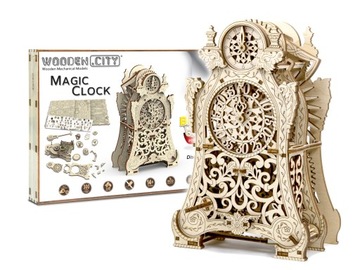 Wooden.City Drewniany Puzzle 3D Magiczny Zegar