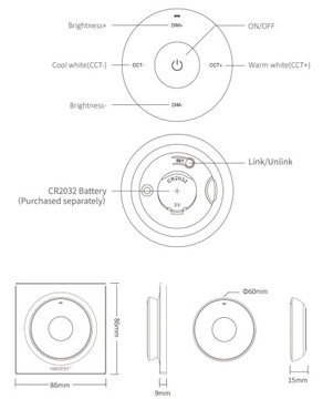 Настенная панель MONO/CCT CR2032 K2 белая