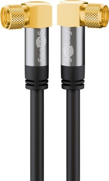 Kabel antenowy wtyk F kątowy SAT ekranowany HQ 3m