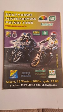 POLONIA PIŁA - STAL GORZÓW WIELKOPOLSKI 16-09-2000 PROGRAM ŻUŻLOWY CZYSTY