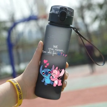 560ml Disney Stitch Water Cup Large Capacity Anime Cartoon Stich Portable P