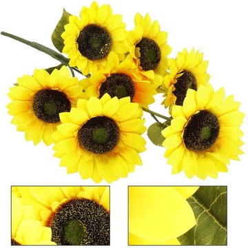 ПОДСОЛНУХ БУКЕТ ПОДСОЛНУХИ ИСКУССТВЕННЫЕ ЦВЕТЫ Веточки 57см ДЛЯ ВАЗЫ 2шт