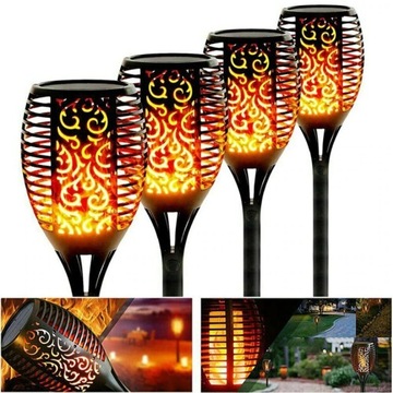 4x LAMPA SOLARNA POCHODNIA XXL 78 CM EFEKT PŁOMIENIA LAMPKI OGRODOWE OGIEŃ