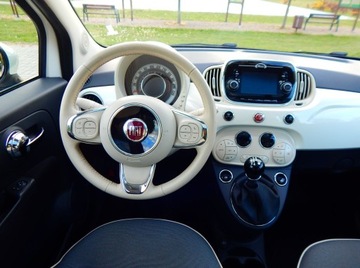 Fiat 500 II Seria 4 1.2 69KM 2017 Fiat 500 1.2 Lounge szklany dach jasny środek ładny zadbany bezwypadkowy, zdjęcie 23