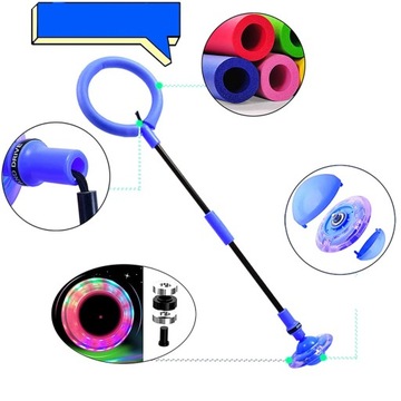 ХУЛА-ХОП ДЛЯ ДЕТЕЙ СКАЛАВКА ДЛЯ СКИППЕРА С СВЕТОДИОДНОЙ НОГОЙ СКЛАДНАЯ СИНЯЯ