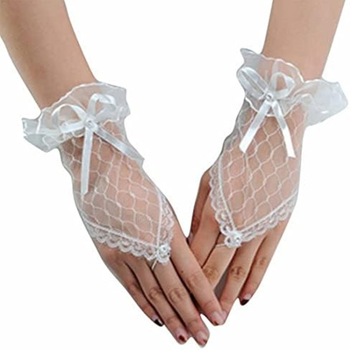 Damskie rękawiczki ślubne Koronkowe rękawiczki bez palców