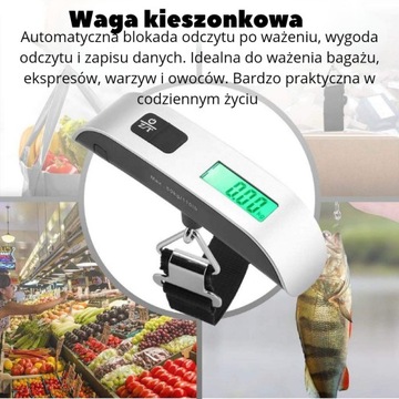 Цифровые весы для багажа, ЖК-дисплей, электронные весы, 110 фунтов/50 кг.